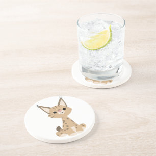 Posavasos De Arenisca Cute Personalizado Lynx Coaster