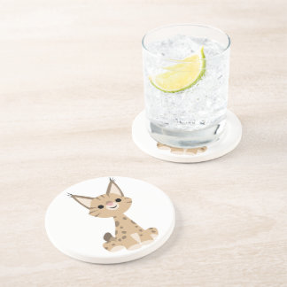 Posavasos De Arenisca Cute Personalizado Lynx Coaster