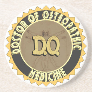 Posavasos De Arenisca D.O. OSTEOPATÍA vitruvian del MÉDICO del hombre
