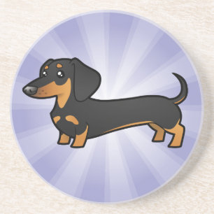 Posavasos De Arenisca Dachshund del dibujo animado (capa lisa)