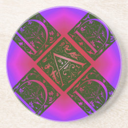 Posavasos De Arenisca Dad Fancy Text Púrpura Pascua Roja