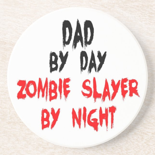 Posavasos De Arenisca Dad Zombie Slayer (Frente)