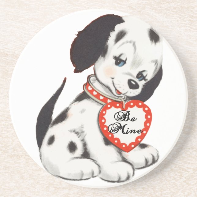 Posavasos De Arenisca dalmación de cachorros (Frente)