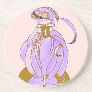 Posavasos De Arenisca Dama de disfraces Art Deco