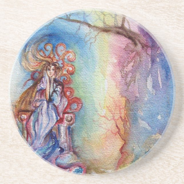 Posavasos De Arenisca DAMA DEL LAGO / Mágica y misterio (Frente)