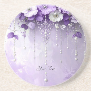 Posavasos de Arenisca de Flores Moradas