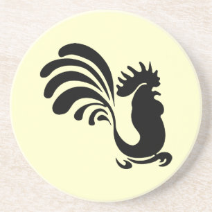 Posavasos de arenisca de gallo estilizado