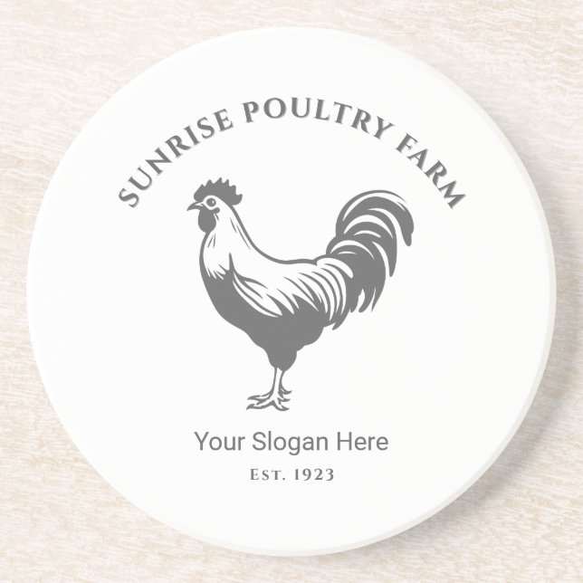 Posavasos de arenisca de granja de pollos (Frente)