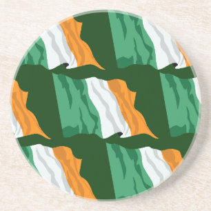 Posavasos de arenisca de la bandera de Irlanda