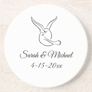 Posavasos de arenisca de pájaros del amor