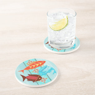 Posavasos De Arenisca DECOR folclórico del río nativo americano
