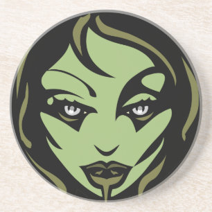 Posavasos De Arenisca Decoración de Chicas zombies de montaña cuta de Ha