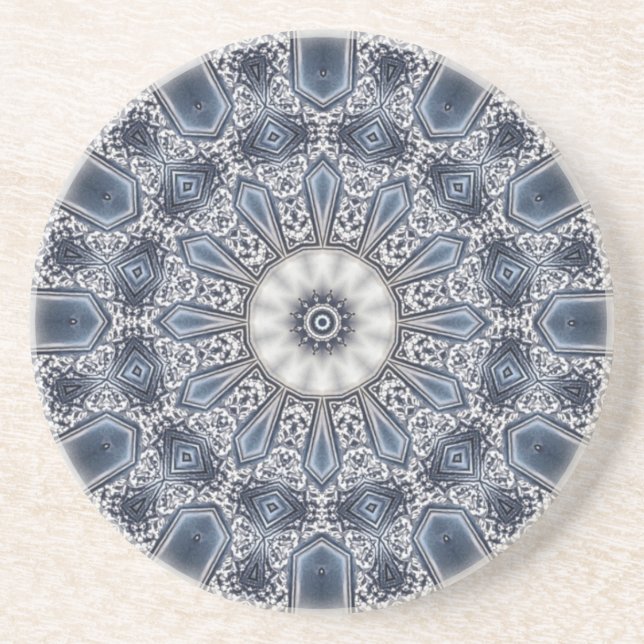 Posavasos de arenisca decorativa azul (Frente)