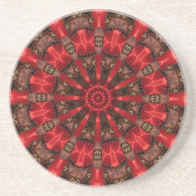 Posavasos de arenisca decorativa roja (Frente)