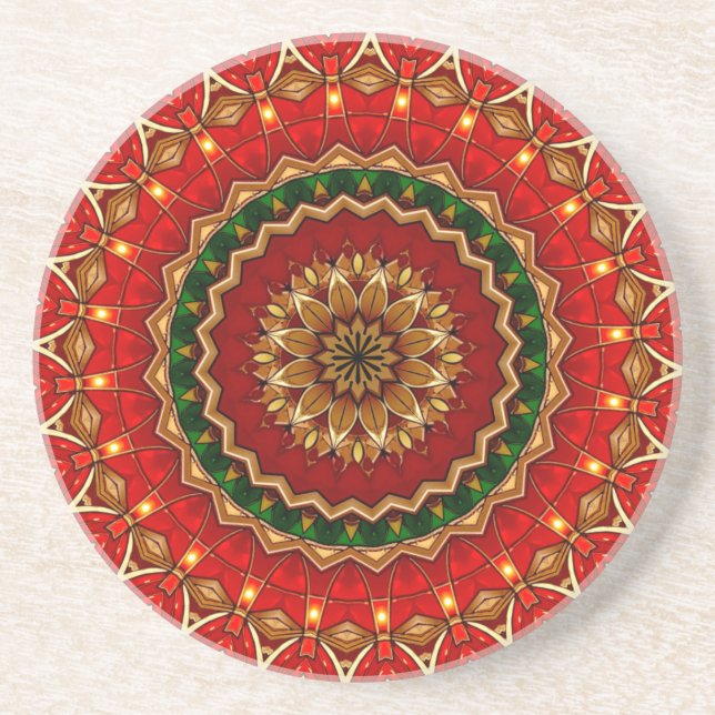 Posavasos de arenisca decorativa roja (Frente)