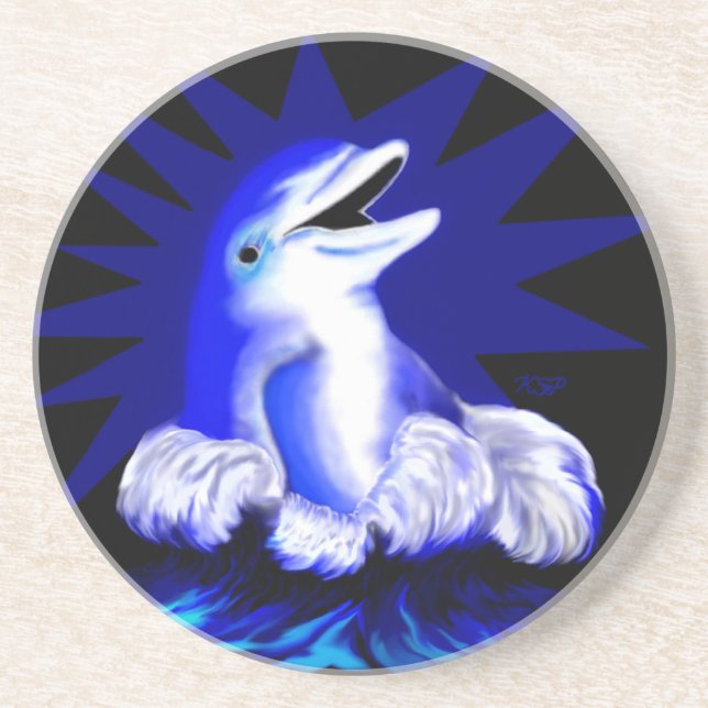 Posavasos De Arenisca Delfín sonriente (Frente)