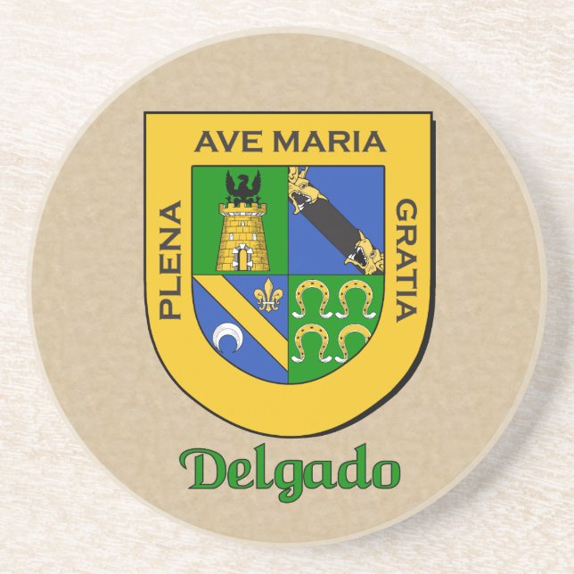 Posavasos De Arenisca Delgado Heraldic Shield (Frente)
