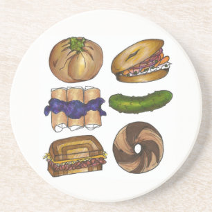 Posavasos De Arenisca Deli Bagel Knish Blintz Reuben Pickle