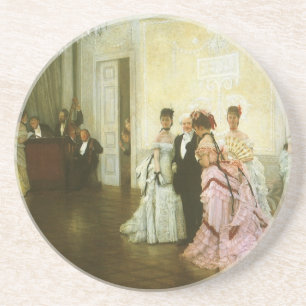 Posavasos De Arenisca Demasiado Temprano por James Tissot, Arte Victoria