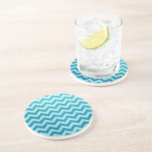 Posavasos De Arenisca Denim Chevron por Shirley Taylor