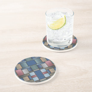 Posavasos De Arenisca Denim Patchwork