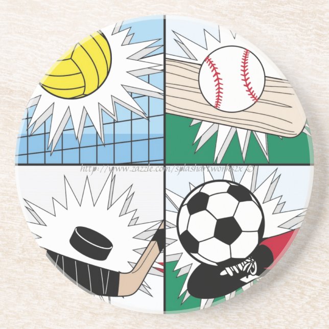 Posavasos De Arenisca "Deportes de amor" (Frente)