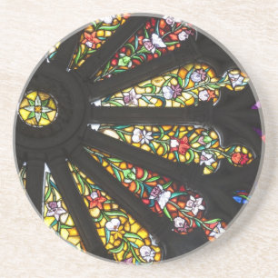Posavasos De Arenisca Detalle de cristal manchado 2