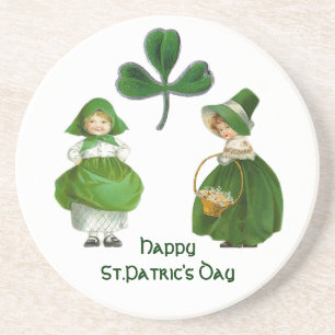 POSAVASOS DE ARENISCA DÍA DE SAN PATRICIA - CHICAS IRLANDESAS