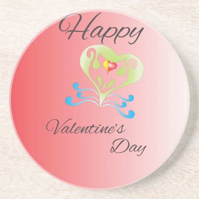 Posavasos De Arenisca día de san valentín (Frente)