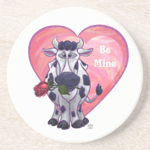 Posavasos De Arenisca Día de San Valentín de las vacas