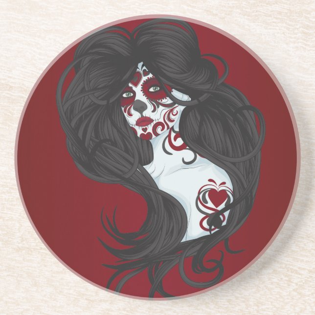 Posavasos De Arenisca Día del tatuaje de las cucharas de azúcar muertas (Frente)