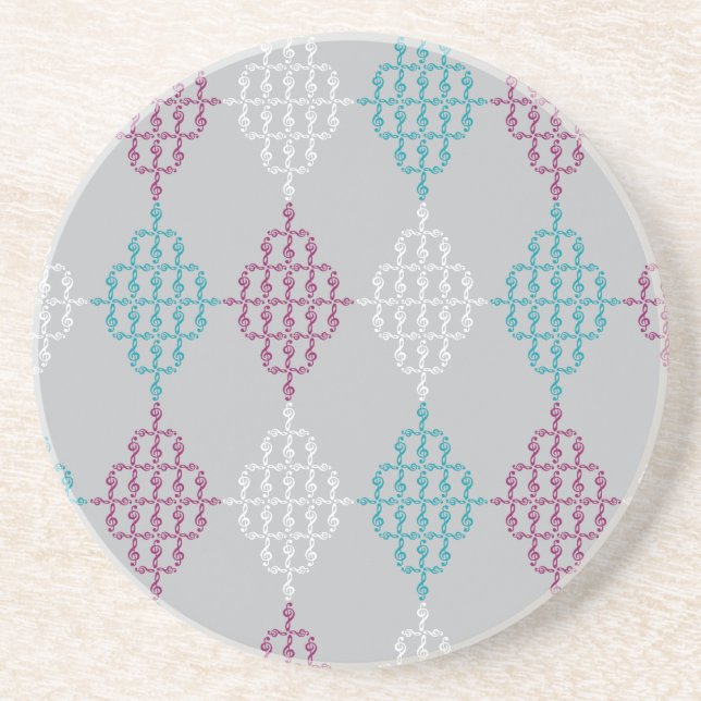 Posavasos De Arenisca Diamond Treble Clef (Frente)