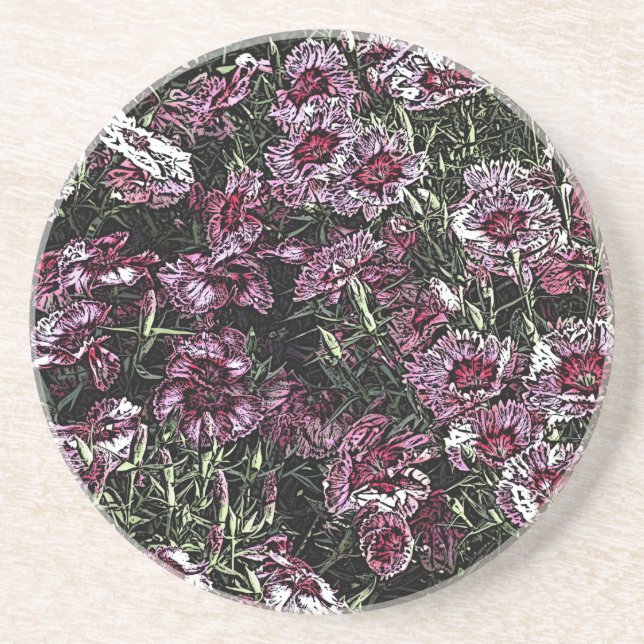 POSAVASOS DE ARENISCA DIANTHUS FLOWERS (Frente)