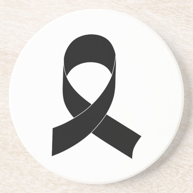 Posavasos De Arenisca Dibujo de cinta negra (Frente)