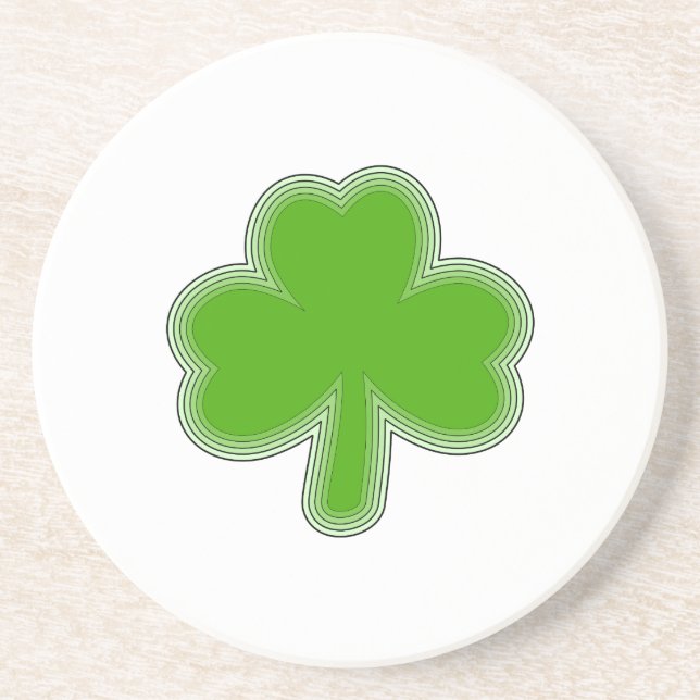 Posavasos De Arenisca Dibujo de Shamrock de San Patricio (Frente)