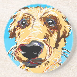 Posavasos De Arenisca Dibujo del golden retriever