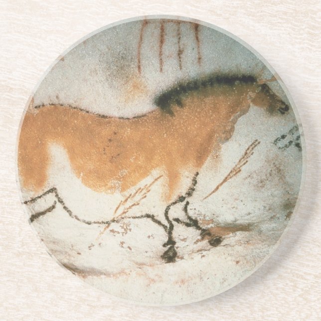 Posavasos De Arenisca Dibujos de cueva Lascaux Prehistórico francés (Frente)