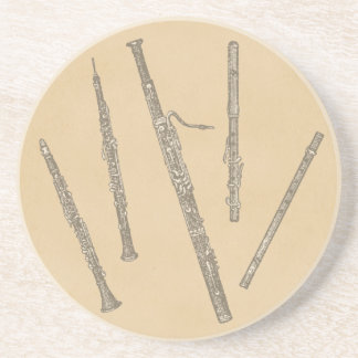 Posavasos De Arenisca Dibujos lineales de los instrumentos de