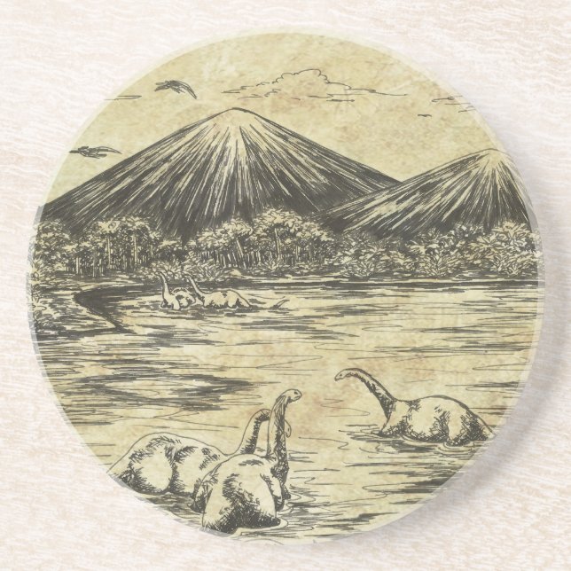 Posavasos De Arenisca Dinosaurios (Frente)