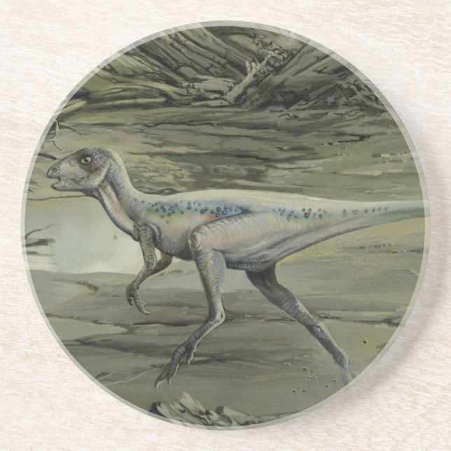 Posavasos De Arenisca Dinosaurios de época, un hipsilofón cretácico (Frente)