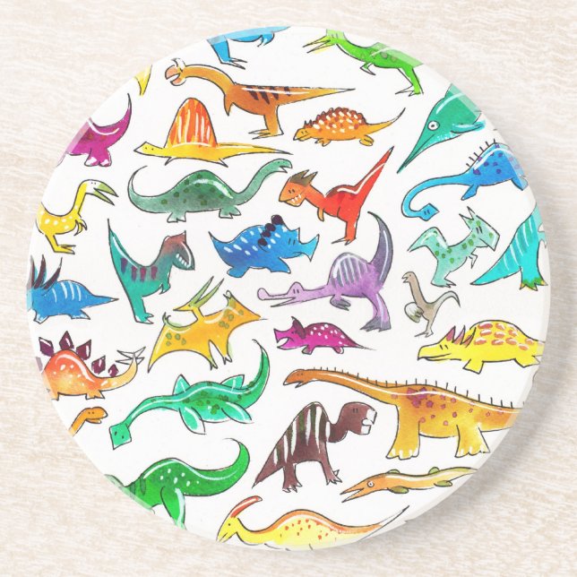 Posavasos De Arenisca "Dinosaurios para práctico de costa de las bebidas (Frente)