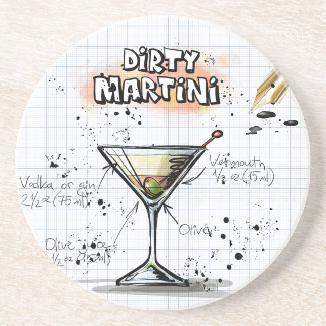 Posavasos De Arenisca Dirty Martini (Frente)