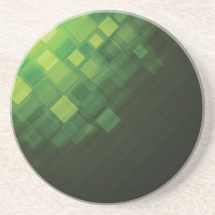 Posavasos De Arenisca Diseño abstracto verde de la tecnología