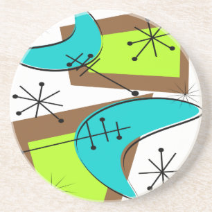 Posavasos De Arenisca Diseño boomerang inspirado en la era atómica