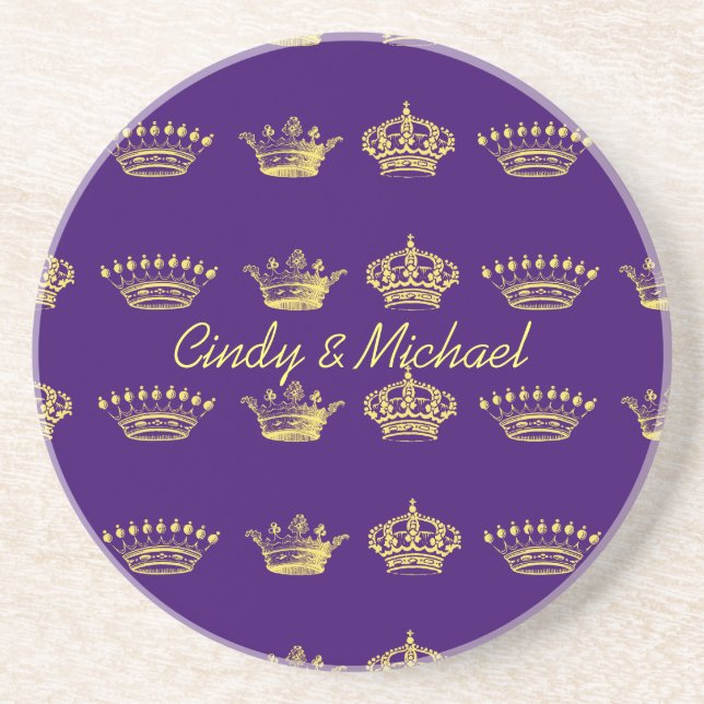 Posavasos De Arenisca Diseño de Corona Múltiple (Frente)