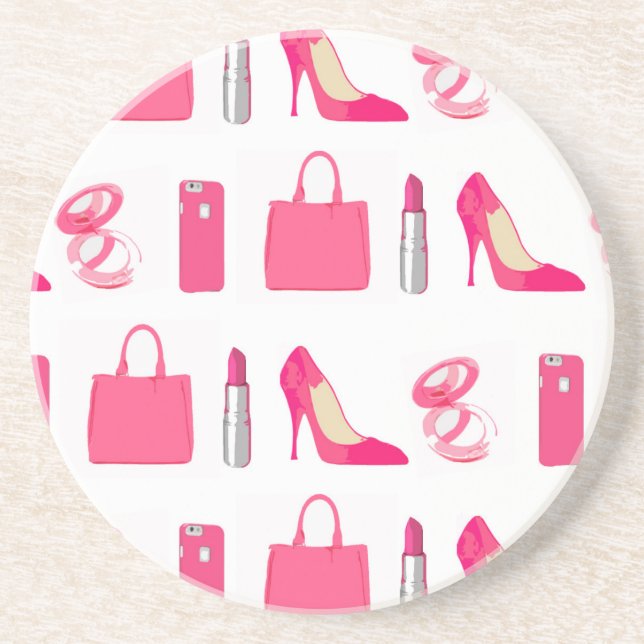 Posavasos De Arenisca Diseño de cosas alegres (Frente)