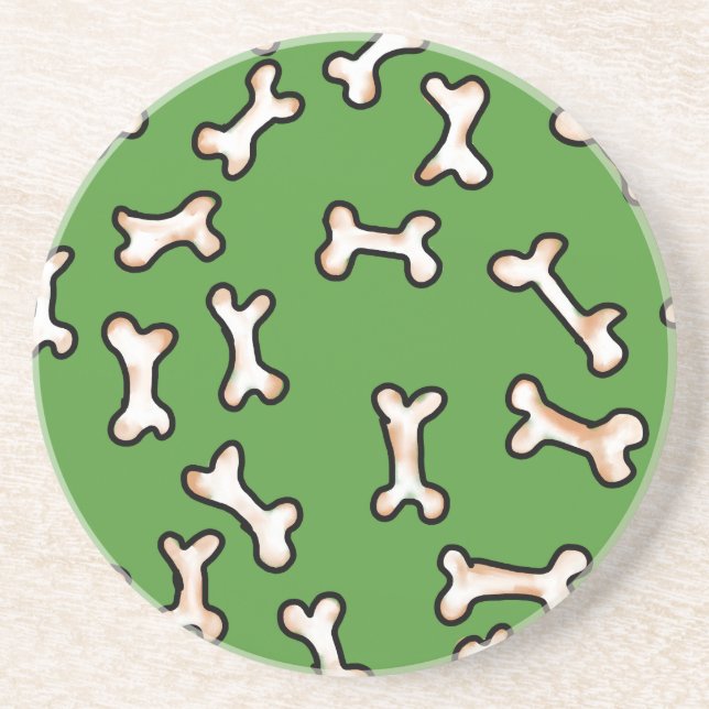 Posavasos De Arenisca Diseño de huesos (Frente)