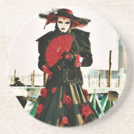 Posavasos De Arenisca Diseño de Kabuki Geisha