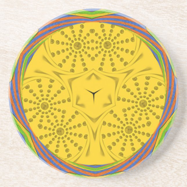 Posavasos De Arenisca Diseño de marco de verificación para la impresión  (Frente)