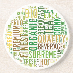 Posavasos De Arenisca Diseño de texto para el desayuno té